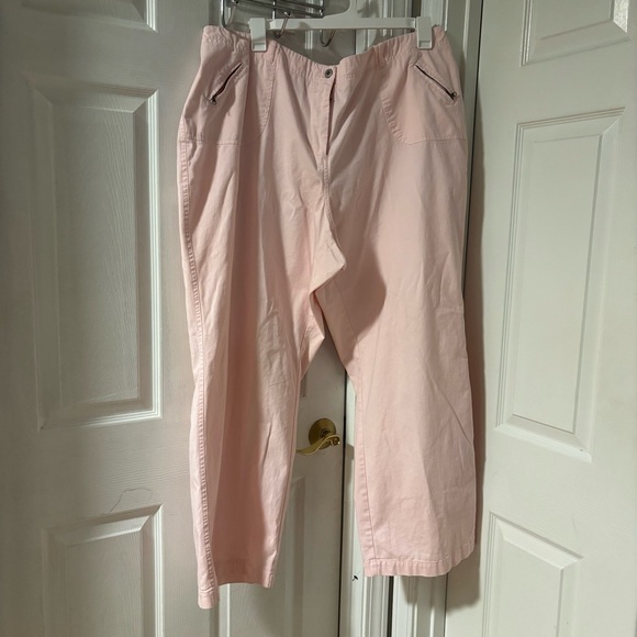 Woman Plus Size Pants Pastel Pink Cotton Size 24W - Picture 1 of 13